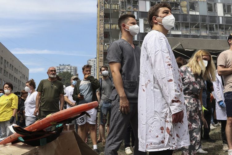 Удар ракеты ВСУ по детской больнице «Охматдет»