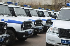 В Подмосковье сгорел полицейский УАЗ